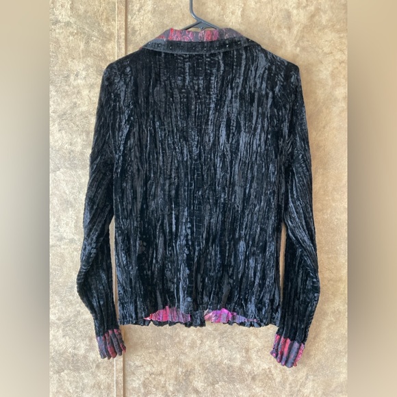 Alberto Makali Black Elegant Lace Goth Steampunk Classic Jacket Top XL Velvet - Picture 13 of 14